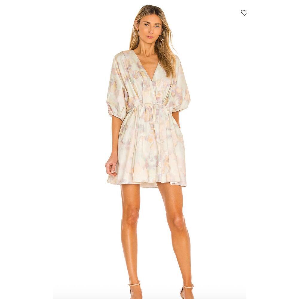 NWT Aiifos Bianca Mini Dress in Turmeric Watercolor Large